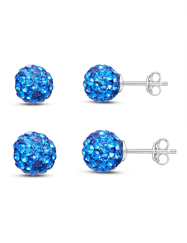 Zirkonia Ohrstecker 6 mm und 8 mm Kugel Pavé Schliff Silber 925 - Shanti Enterprise AG