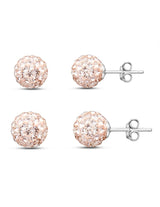 Zirkonia Ohrstecker 6 mm und 8 mm Kugel Pavé Schliff Silber 925