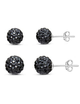 Zirkonia Ohrstecker 6 mm und 8 mm Kugel Pavé Schliff Silber 925