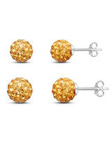Zirkonia Ohrstecker 6 mm und 8 mm Kugel Pavé Schliff Silber 925