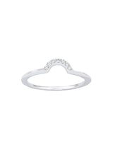 Zirkonia Ring weiss im Halbkreis 1.5 mm breit flach poliert