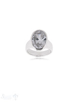Zirkonia weiss Silberring 13x17 mm facettiert konische Form,Schiene verjüngend bis 4,7 mm Silber 925