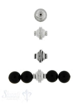 Zwischenteil Silber 9x9 mm Mitte gerillt Loch 1.7 mm 1 Pack = 4 Stk. ca. 5 gr.