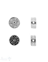 Zwischenteil Silber Blume gepunktet 8 mm Dicke 4.1 mm Loch 1.2 mm 1 Pack = 3 Stk.