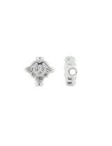 Zwischenteil Silber flach Rhombus fein verziert 13,5 mm ID 2,5 mm 1 Pack = 4 Stk. ca. 6 gr.