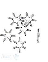Zwischenteil Silber flach Stern Natural matt 8 mm 1 Pack = 20 Stk.ca. 5 gr.