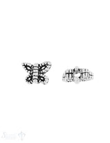 Zwischenteil Silber geschwärzt Schmetterling 6x7 m m Loch 1.5 mm 1 Pack = 8 Stk. ca. 4 gr.