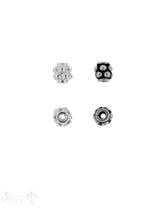 Zwischenteil Silber hell 2-reihig gepunktet 3 mm L och 0.8 mm 1 Pack = 30 Stk. ca. 5 gr.