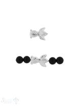 Zwischenteil Silber hell Fisch 15x11 mm Flossen ge schwungen Loch 1.1 mm Pack = 2 Stk.