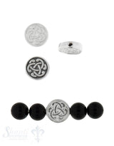 Zwischenteil Silber keltischer Knoten 9 mm Di cke 2.4 mm Loch 0.8 mm 1 Pack = 5 Stk. ca. 3 gr.