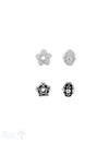 Zwischenteil Silber Navette verziert 8x 7 mm Loch 1.5 mm Pack = 4 Stk. - Shanti Enterprise AG