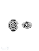 Zwischenteil Silber Schnecke 10x9 mm Loch 1.7 mm Pack = 6 Stk. ca. 4 gr.