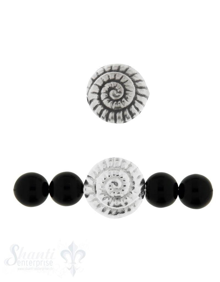 Zwischenteil Silber Schnecke gerillt 17 mm Loch 2 mm - Shanti Enterprise AG