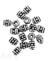 Zwischenteil verziert 4.5x5 mm Loch 1.3 mm 925 Silber geschwärzt 1 Pack = 6 Stk. ca. 2 gr.