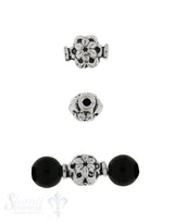 Zwischenteil Silber verziert geschwärzt 9x7 mm Loc h 1.3 mm 1 Pack = 9 Stk.